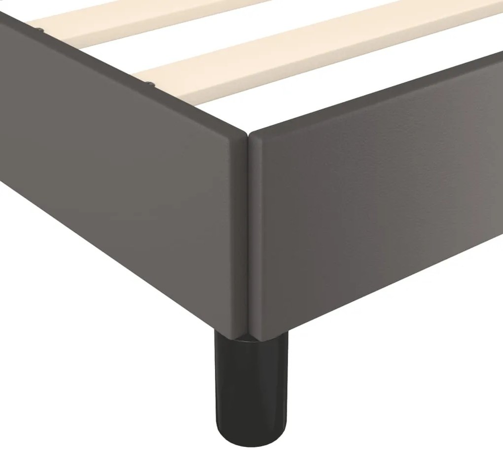vidaXL Πλαίσιο Κρεβατιού Γκρι 140x200 εκ. από Συνθετικό Δέρμα