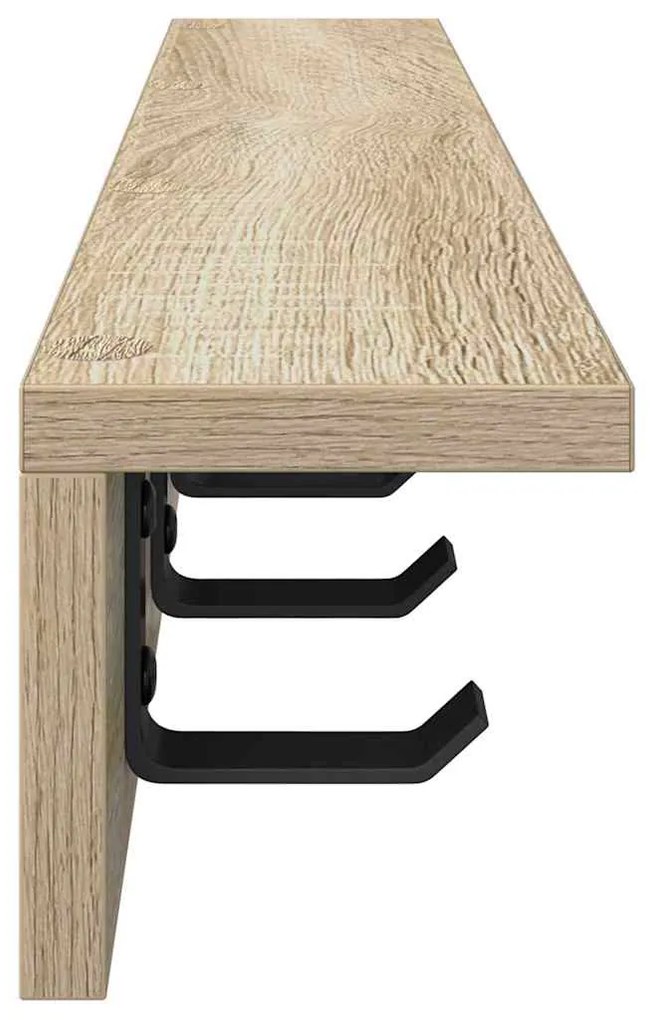 vidaXL Τοίχου Κρεμάστρα με ράφι Sonoma Δρυς 60 x 10.5 x 10.5 εκ
