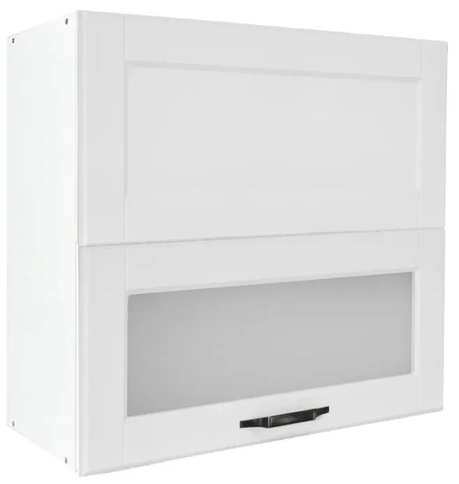 Wall Kitchen Cabinet Contempo VH80 B with Showcase Λευκό