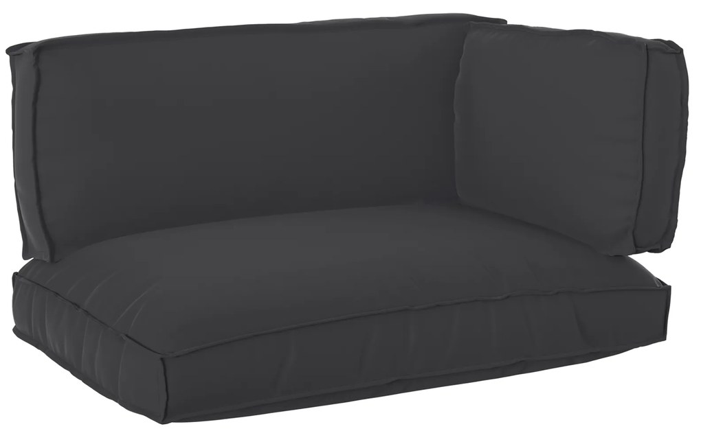 vidaXL Σετ Μαξιλαριών Πάγου 3 pcs Μαύρο 120 x 80 x 12 cm Ύφασμα Oxford