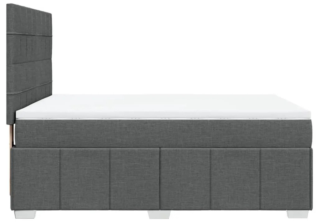 ΚΡΕΒΑΤΙ BOXSPRING ΜΕ ΣΤΡΩΜΑ ΣΚΟΥΡΟ ΓΚΡΙ 160X200 ΕΚ ΥΦΑΣΜΑΤΙΝΟ 3294020