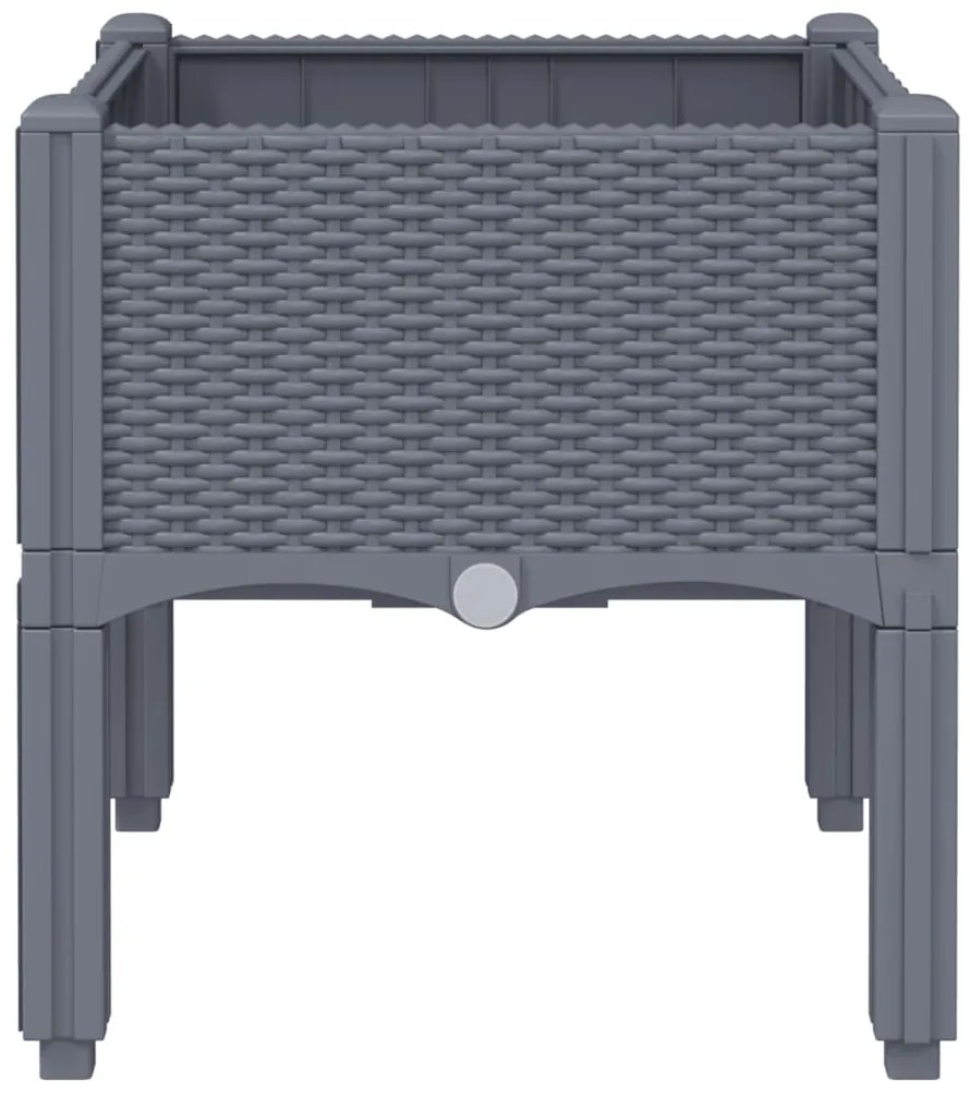 vidaXL Ζαρντινιέρα Κήπου με Πόδια Μπλε Γκρι 40x40x42 εκ. από Πολυπροπυλένιο