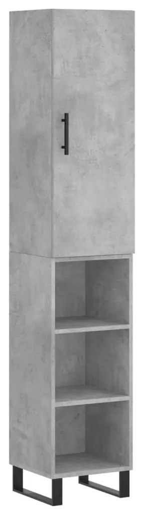 vidaXL Ντουλάπι Γκρι Σκυροδέματος 34,5x34x180 εκ. Επεξεργασμένο Ξύλο