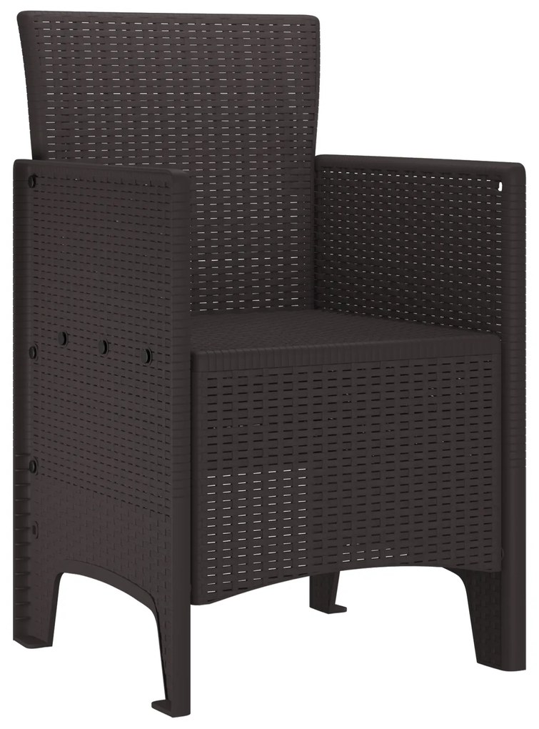 vidaXL Καρέκλα Κήπου 4 pcs Καφέ 53 x 49 x 85 εκ. PP