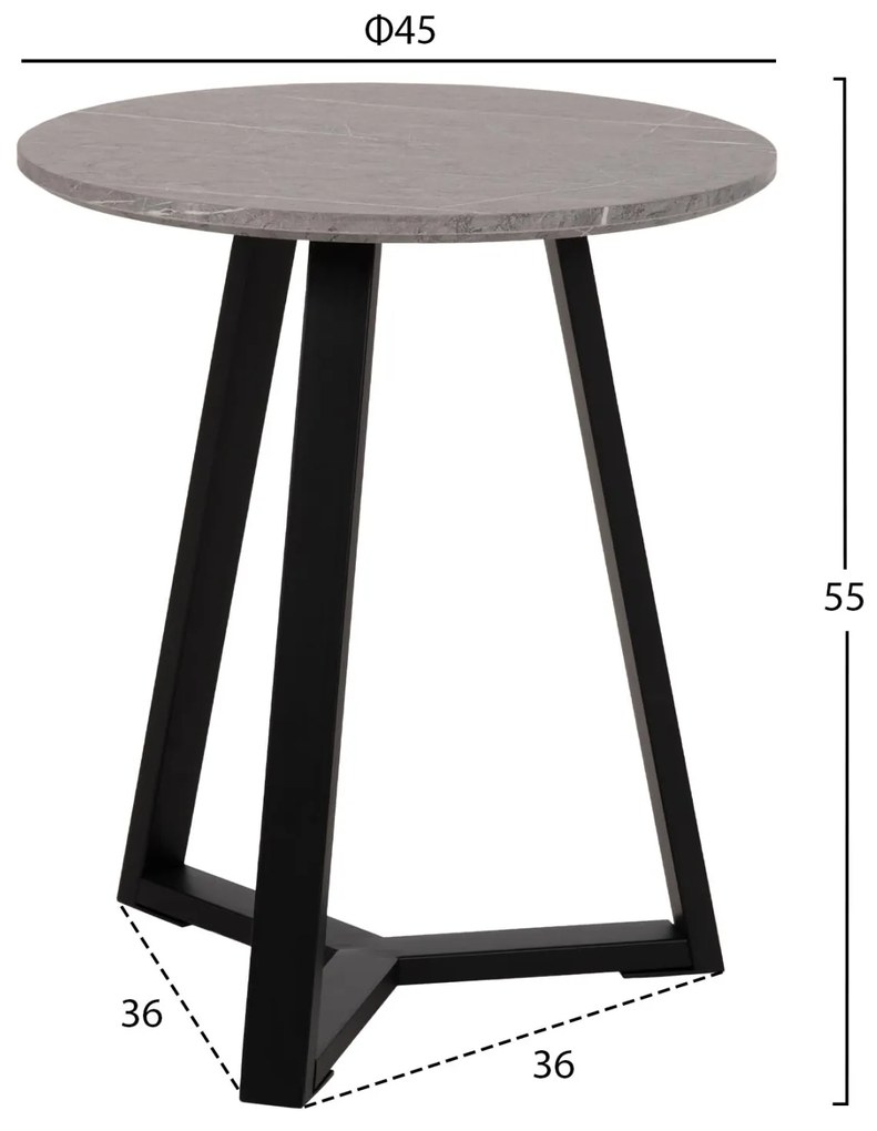 Τραπεζάκια Σαλονιού Rocket Σετ 2 τεμ MDF Γκρί Μάρμαρο Φ80εκ &amp; Φ45εκ. 80x80x42 εκ.