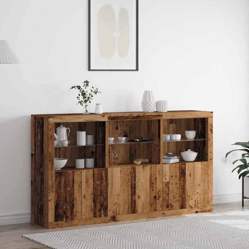 vidaXL Πλαϊνό γραφείο Παλαιό ξύλο 181.5 x 37 x 100 εκ