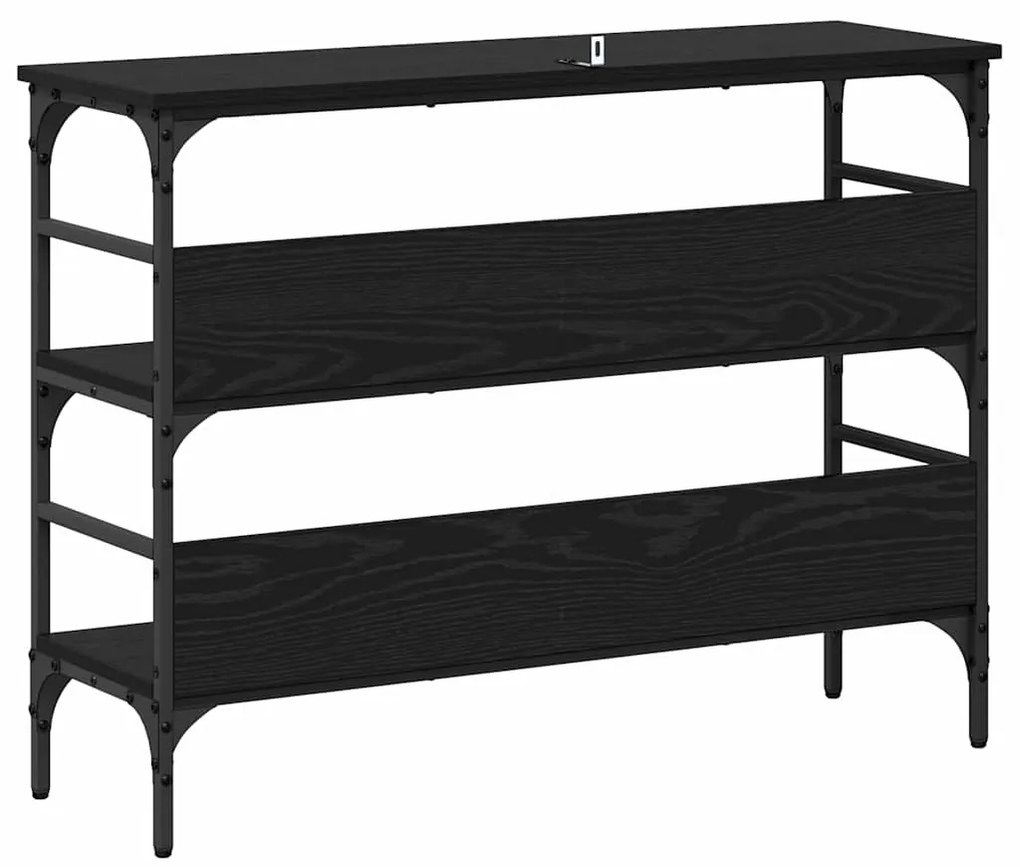 vidaXL Τραπέζι κονσόλας Μαύρη δρυς 100 x 32 x 75 εκ Επεξεργασμένο ξύλο