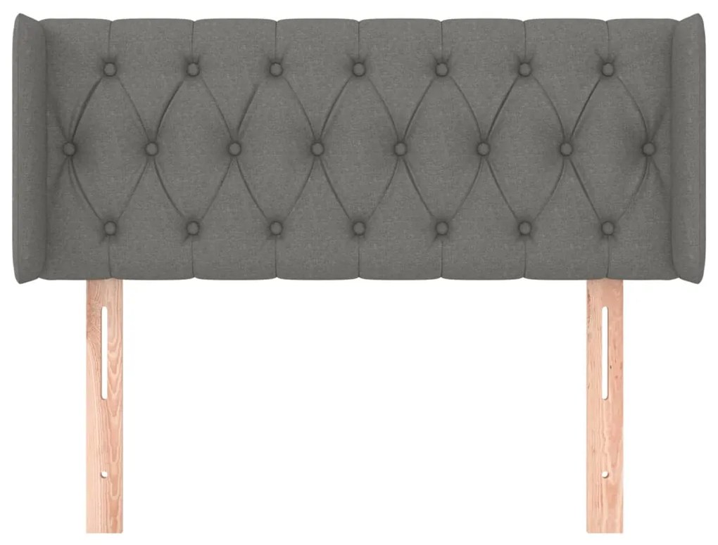 vidaXL Κεφαλάρι με Πτερύγια Σκούρο Γκρι 93x16x78/88 εκ. Υφασμάτινο