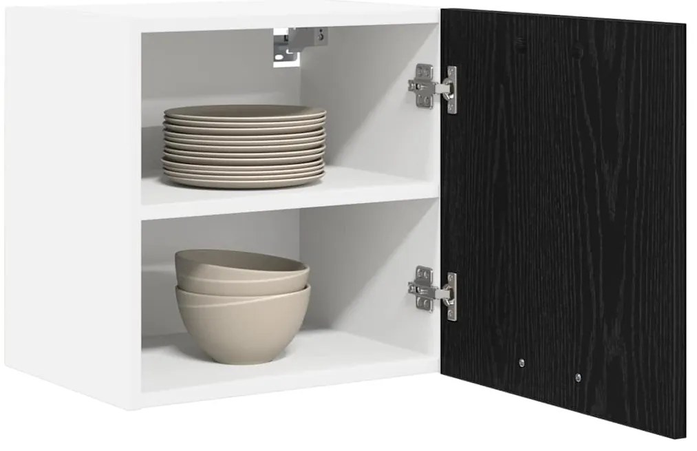 vidaXL Κρεμαστό ντουλάπι 2 pcs Μαύρος Δρυς και Λευκό 40 x 31 x 40 εκ.