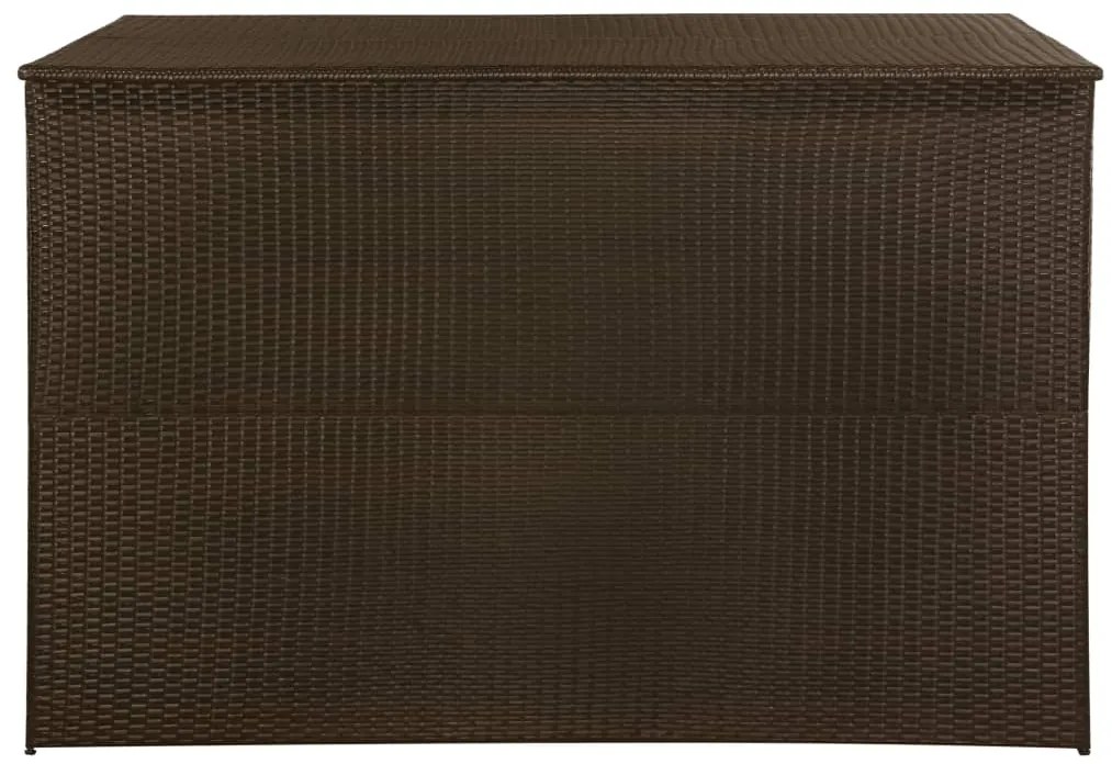 vidaXL Μπαούλο Εξωτερικού Χώρου Καφέ 150x100x100 εκ. Συνθετικό Ρατάν