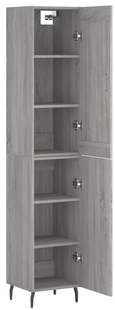 vidaXL Μπουφές Sonoma Γκρι 34,5 x 34 x 180 εκ. από Επεξεργασμένο Ξύλο