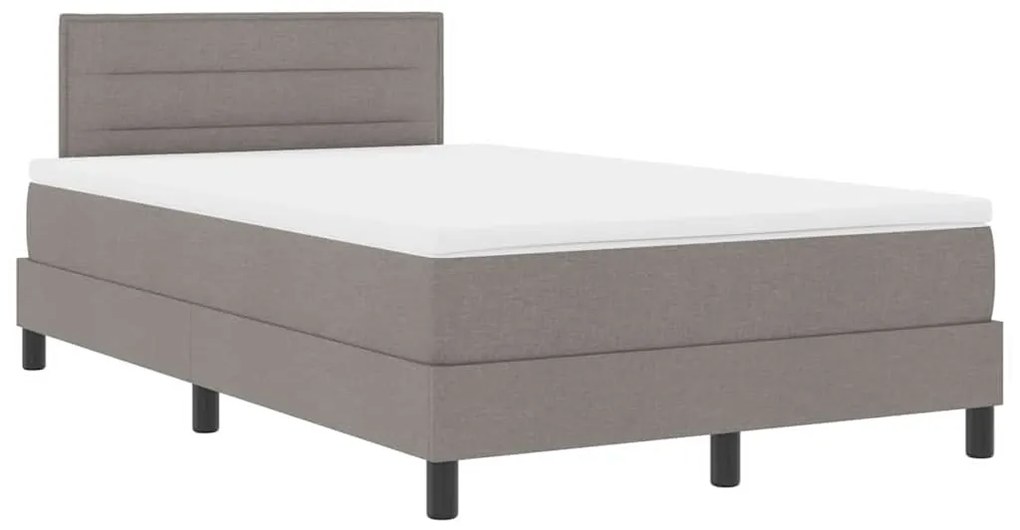 vidaXL Κρεβάτι box spring με στρώμα Taupe 120 x 190 cm ύφασμα