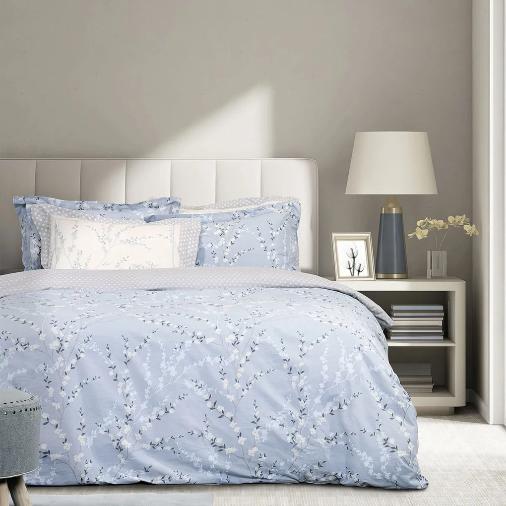 Σεντόνια Υπέρδιπλα (Σετ 240x260) Nima Inverno Γαλάζιο Με Λάστιχο 160x200+32