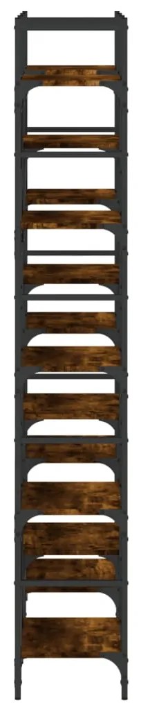 vidaXL Βιβλιοθήκη Καπνιστή Δρυς 127,5x28,5x172,5εκ. Επεξεργασμένο Ξύλο