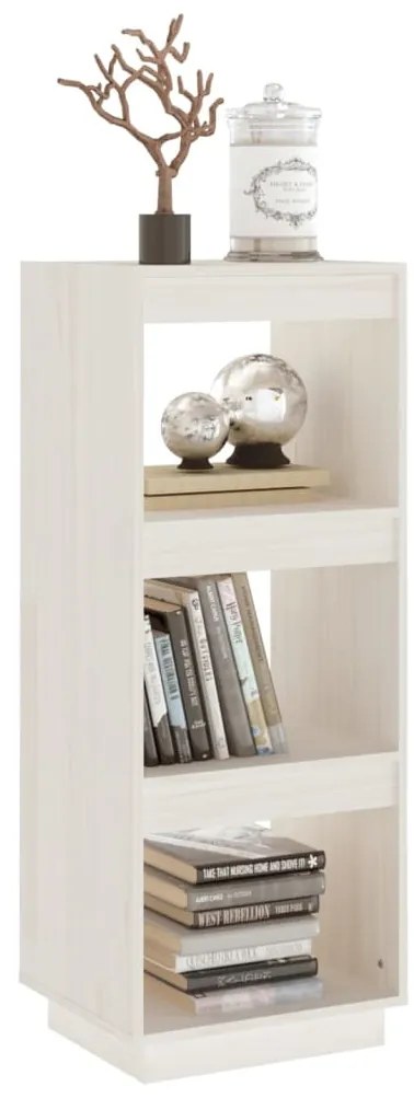 vidaXL Βιβλιοθήκη/Διαχωρ. Χώρου Λευκό 40x35x103 εκ. Μασίφ Ξύλο Πεύκου