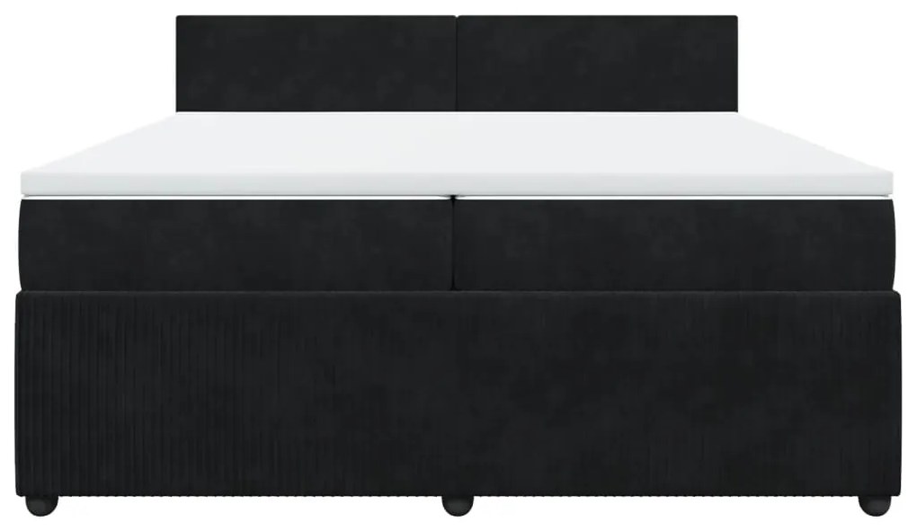 vidaXL Κρεβάτι Boxspring με Στρώμα Μαύρο 200x200 εκ. Βελούδινο