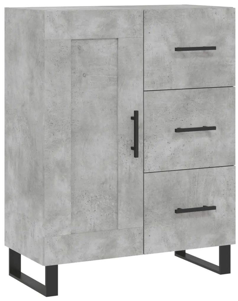 vidaXL Ντουλάπι Γκρι Σκυροδέματος 69,5x34x180 εκ. Επεξεργασμένο Ξύλο