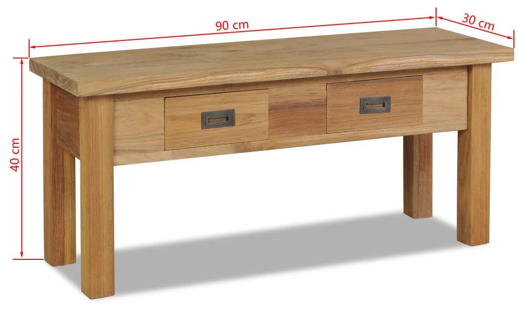 vidaXL Πάγκος Χολ 90 x 30 x 40 εκ. από Μασίφ Ξύλο Teak