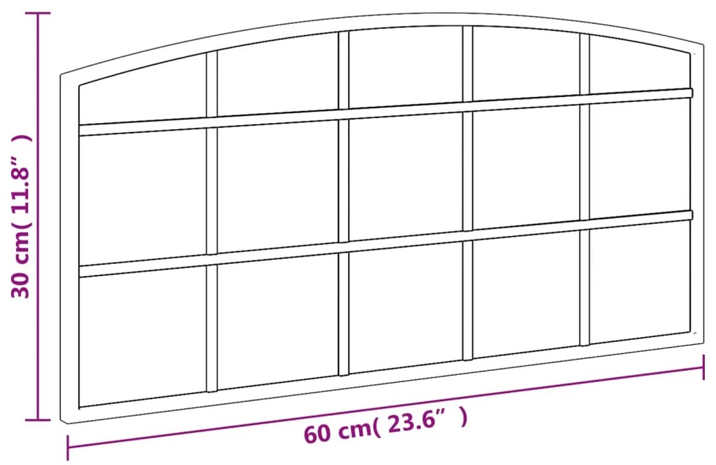 Καθρέφτης Τοίχου Αψίδα Μαύρος 60x30 εκ. από Σίδερο - Μαύρο