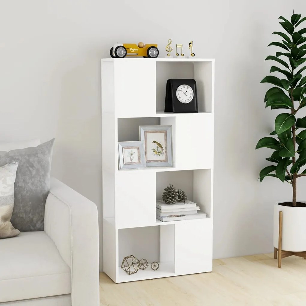 vidaXL Βιβλιοθήκη/Διαχωριστικό Χώρου Λευκό 60x24x124,5 εκ. Μοριοσανίδα