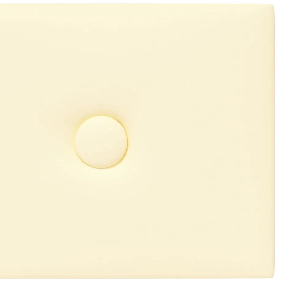 vidaXL Πάνελ Τοίχου 12 τεμ. Κρεμ 90 x 15 εκ. 1,62 μ² Συνθετικό Δέρμα