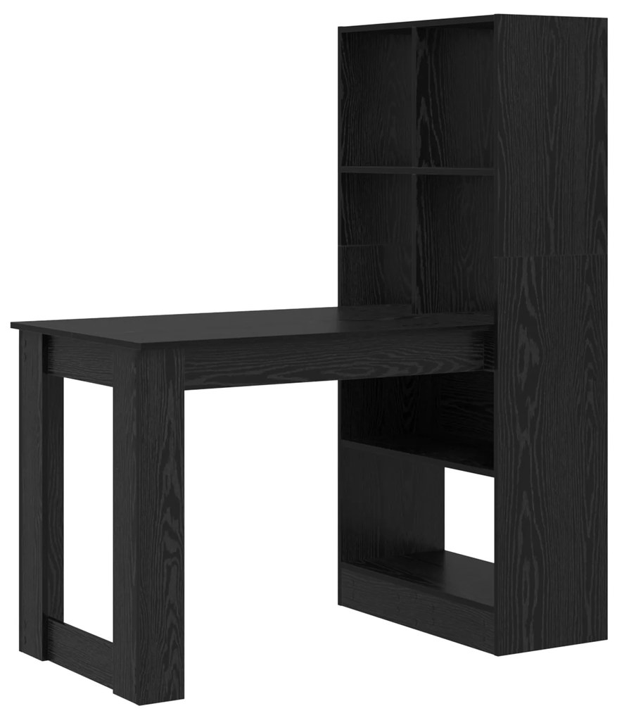vidaXL Γραφείο Μαύρη δρυς 122 x 67 x 145 εκ. Επεξεργασμένο ξύλο