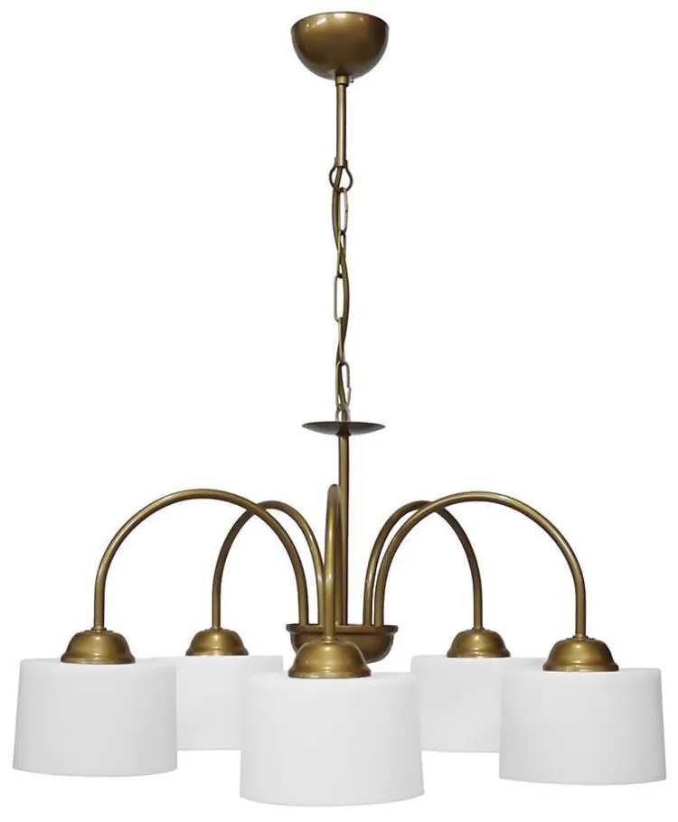 Φωτιστικό Οροφής Bella Drum 01-0376 5/E27 Φ55x70cm Gold Matte-White Heronia Μέταλλο