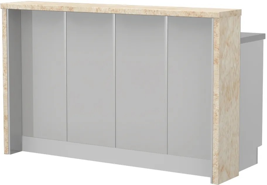 Πάγκος νησίδας Modena-Μήκος: 160 εκ.-Γκρι ανοιχτό-Latino Marble