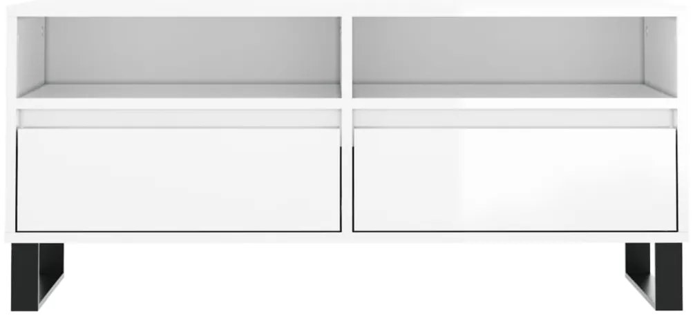 vidaXL Έπιπλο Τηλεόρασης Γυαλ. Λευκό 100x34,5x44,5 εκ. Επεξεργ. Ξύλο