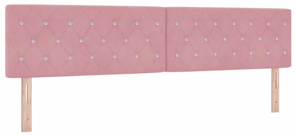 vidaXL Βελούδινο Κεφαλάρι Argyle με κεφαλάρι Ροζ 200 cm Βελούδο