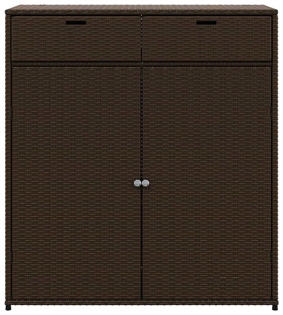 vidaXL Ντουλάπι Αποθήκευσης Κήπου Καφέ 105x55x113 εκ. Συνθετικό Ρατάν