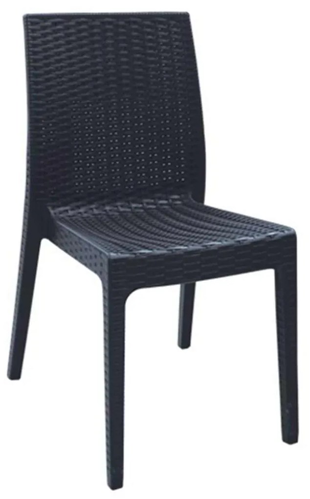 Καρέκλα DAFNE Πλαστική Ανθρακί (Rattan Look) 46x55x85cm