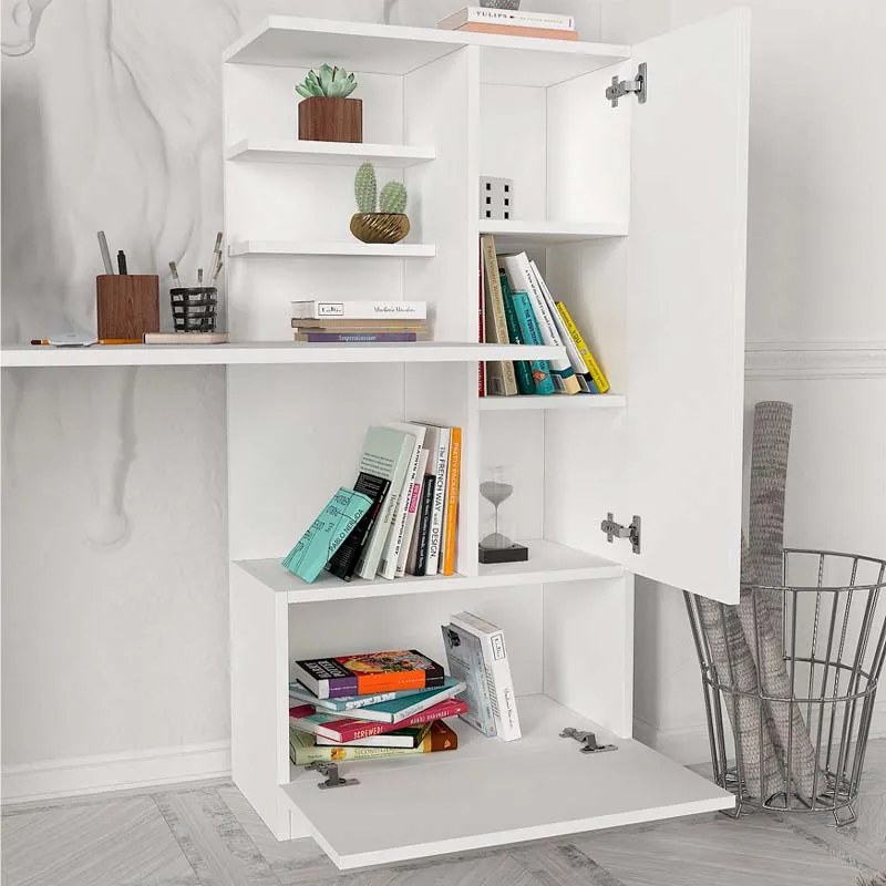 ΓΡΑΦΕΙΟ ΕΡΓΑΣΙΑΣ MERINO MEGAPAP ΧΡΩΜΑ ΛΕΥΚΟ 149,5X61,8X120ΕΚ.