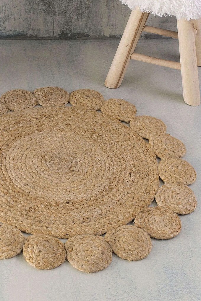 Χαλί Rattan Flower Natural Ρυθμός 70X70cm Round