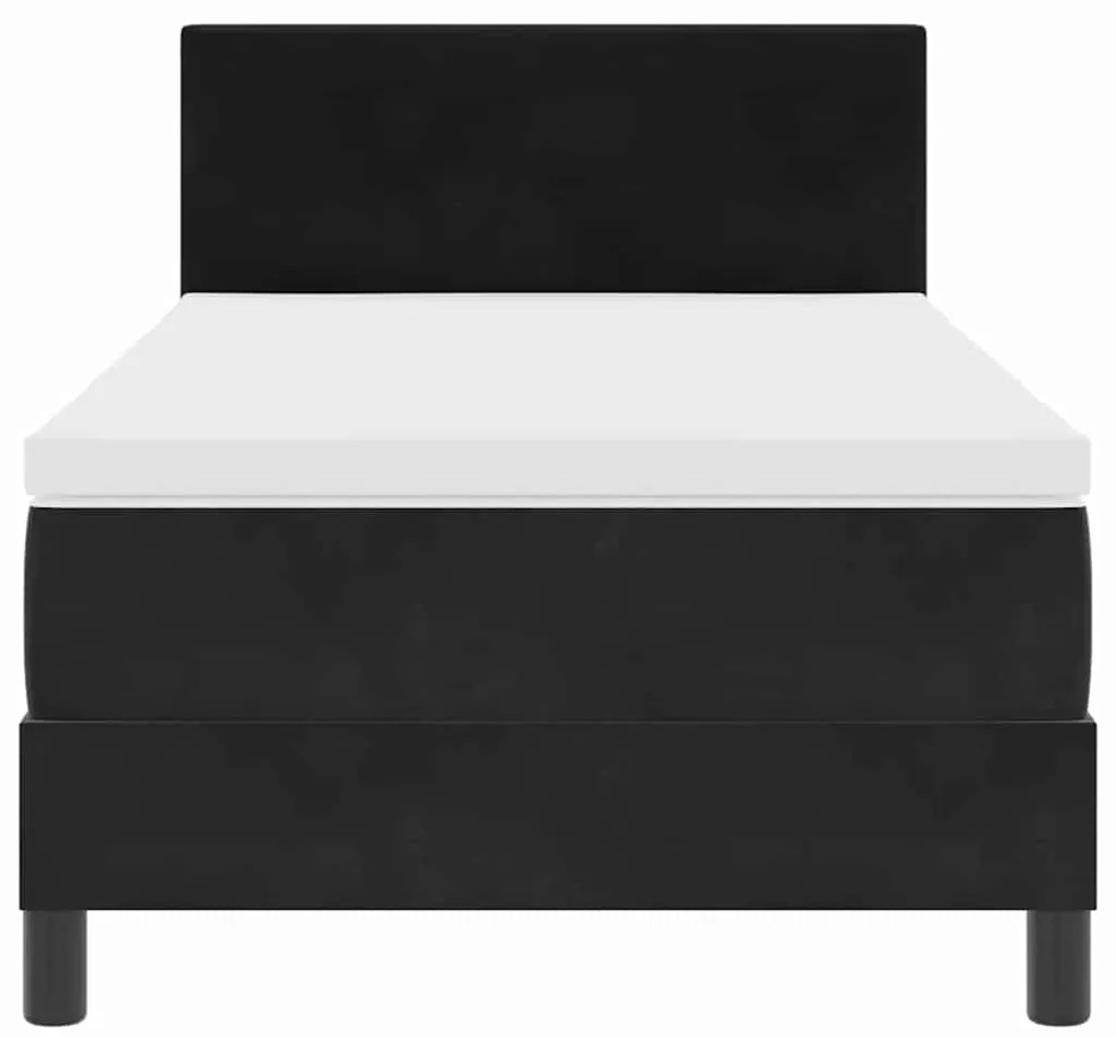 vidaXL Κρεβάτι με Ελατήρια και Στρώμα Μαύρο 100 x 200 cm ύφασμα