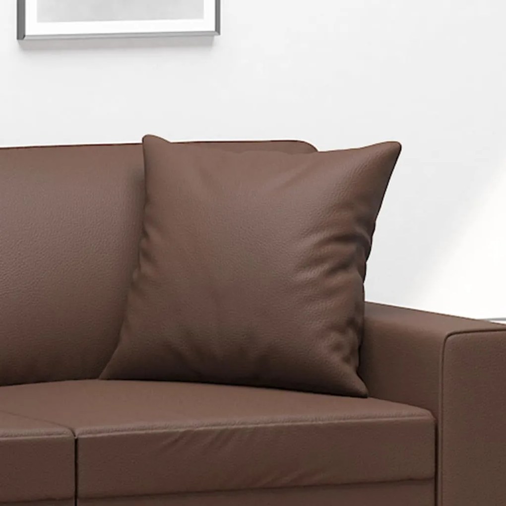 vidaXL Μαξιλάρια Διακοσμητικά 2 τεμ. Καφέ 40 x 40 εκ. Συνθετικό Δέρμα