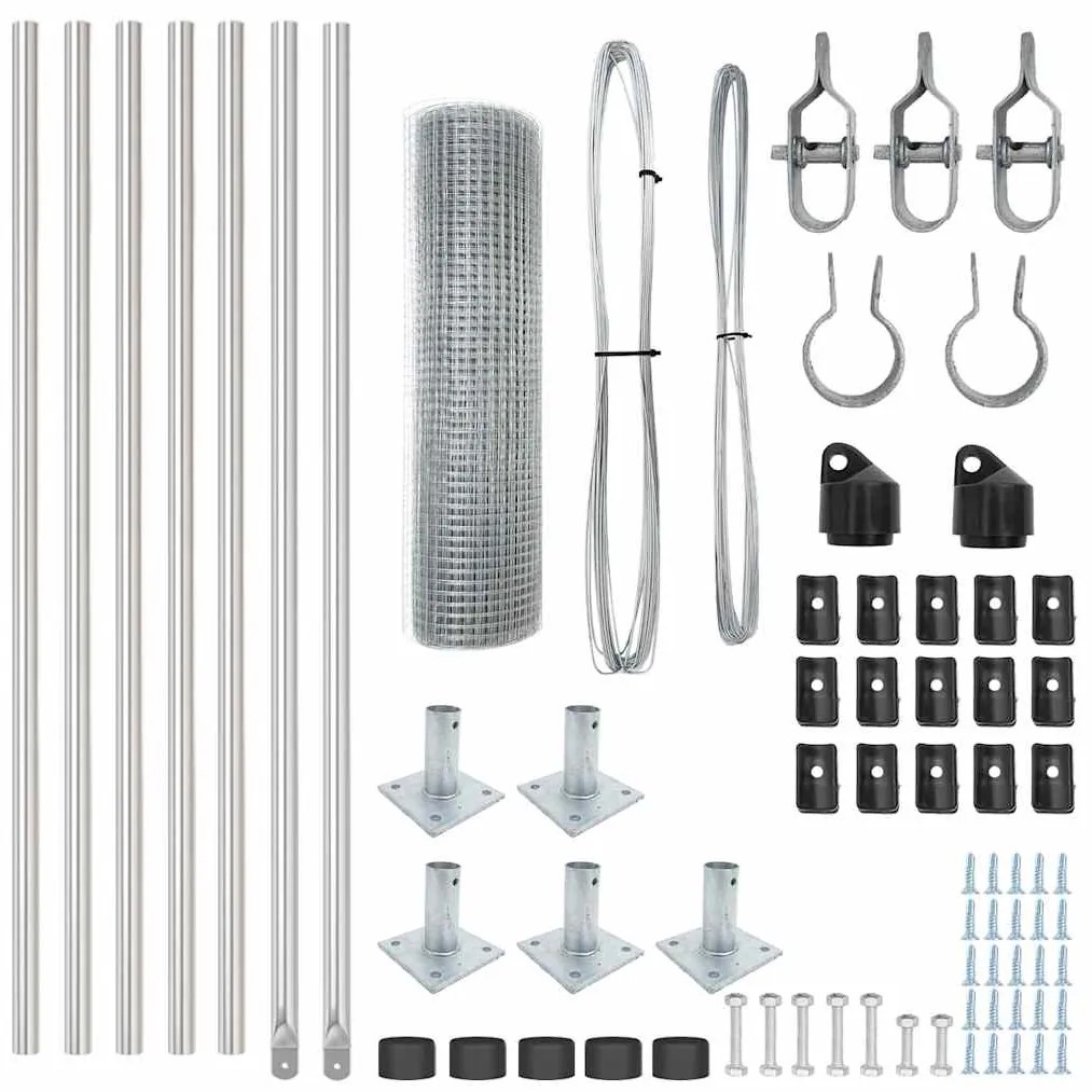vidaXL Στύλος Περιφράξεων Ασημί 10 x 0,5 μ (ρολό 12 x 12 mm) Ατσάλι