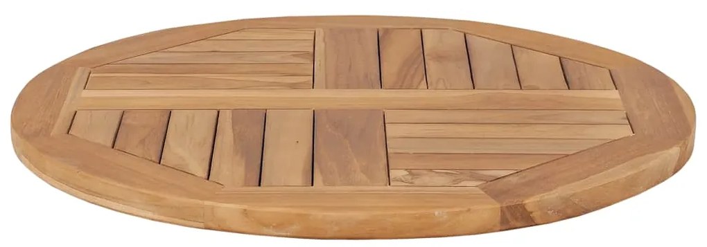 vidaXL Επιφάνεια Τραπεζιού Στρογγυλή 2,5 εκ. 60 εκ. Μασίφ Ξύλο Teak