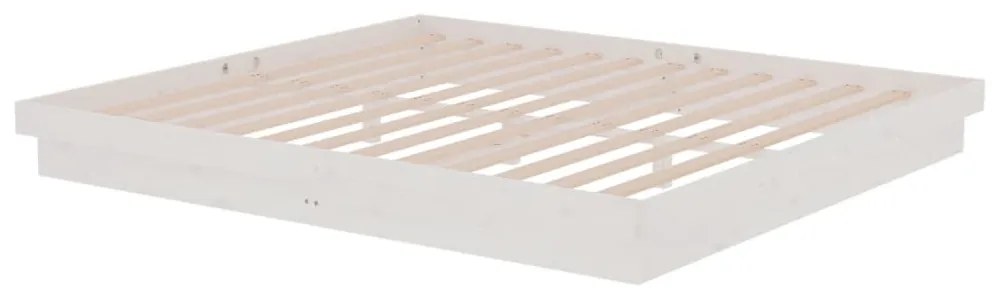 vidaXL Πλαίσιο Κρεβατιού Λευκό 180 x 200 εκ. Μασίφ Ξύλο Super King