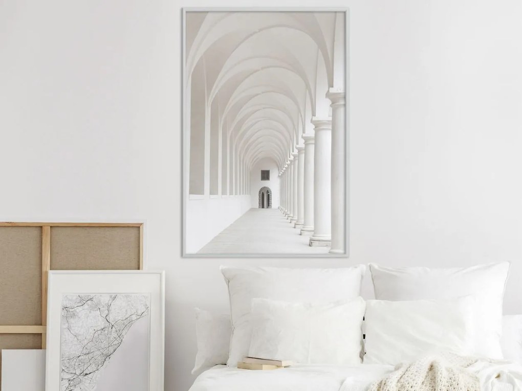 Αφίσα - White Colonnade  - 20x30 - Χρυσό - Χωρίς πασπαρτού