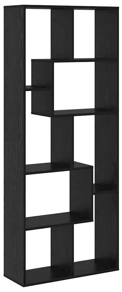 vidaXL Βιβλιοθήκη Μαύρη Οξυά 67 x 25 x 162 εκ. Επεξεργασμένο ξύλο
