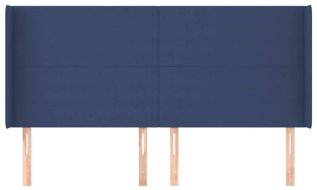 Κεφαλάρι με Πτερύγια Μπλε 203x16x118/128 εκ. Υφασμάτινο - Μπλε