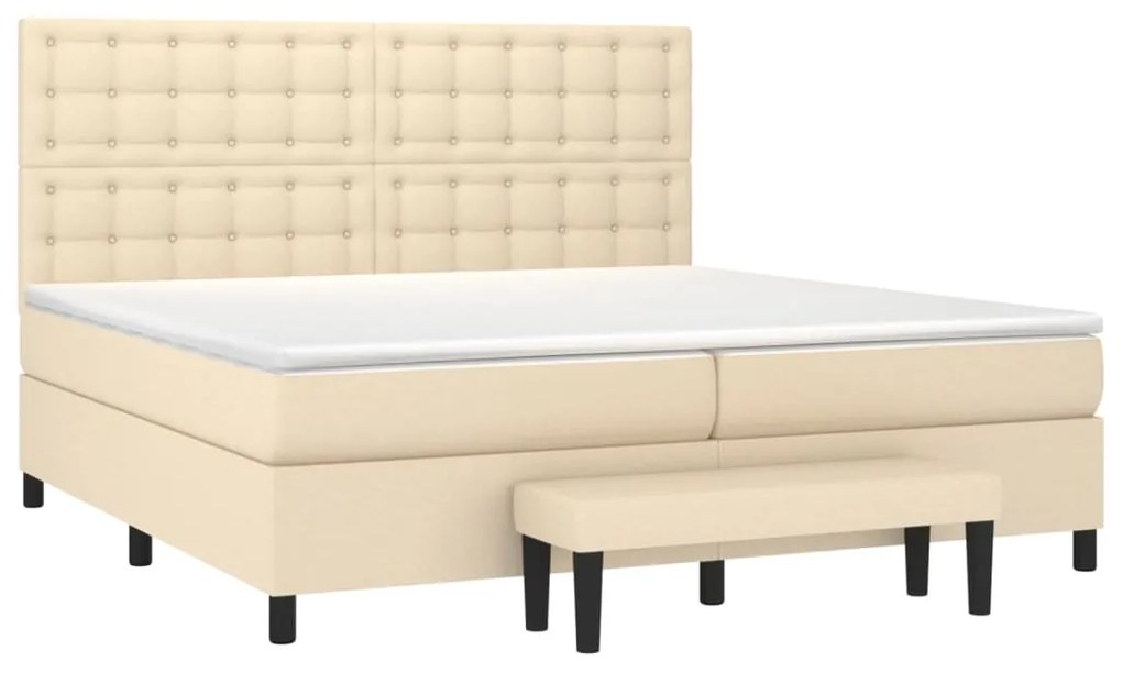 ΚΡΕΒΑΤΙ BOXSPRING ΜΕ ΣΤΡΩΜΑ ΚΡΕΜ 200X200 ΕΚ. ΥΦΑΣΜΑΤΙΝΟ 3136946