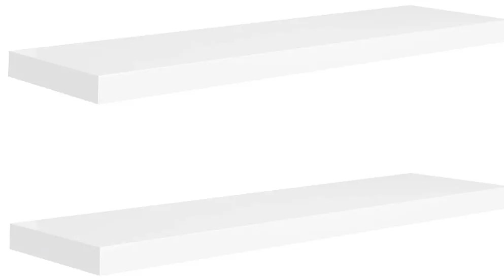 vidaXL Ράφια Τοίχου 2 τεμ. Άσπρα 90x23,5x3,8 εκ. MDF