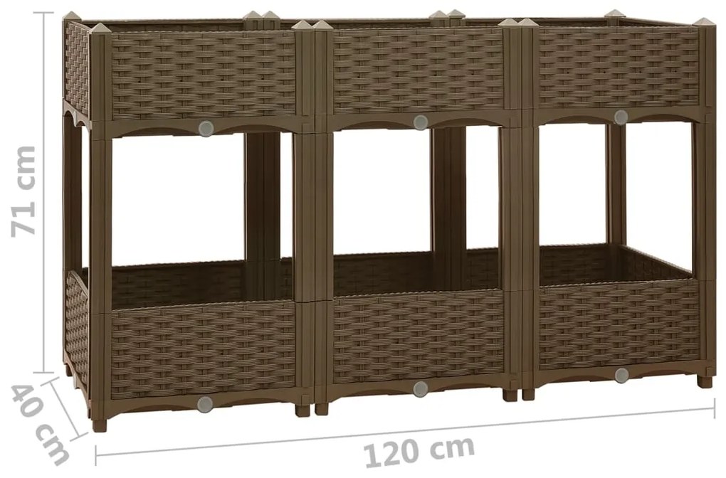 vidaXL Ζαρντινιέρα 120 x 40 x 71 εκ. από Πολυπροπυλένιο