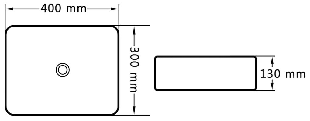 vidaXL Νιπτήρας Μαύρος 40 x 30 x 13 εκ. Κεραμικός