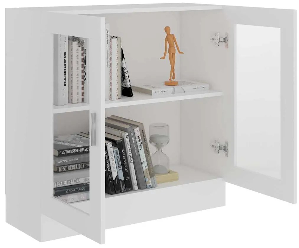 vidaXL Βιτρίνα Λευκή 82,5 x 30,5 x 80 εκ. Επεξ. Ξύλο