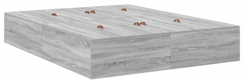 vidaXL Κρεβάτι με αποθηκευτικό χώρο Γκρι sonoma 236.5 x 160 x 31.5 εκ.