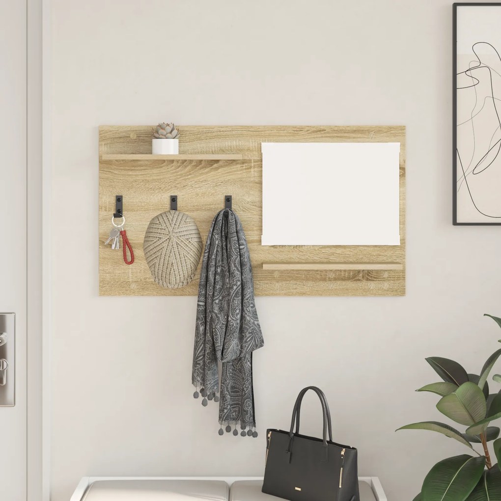 vidaXL Τοίχου Κρεμάστρα Sonoma Oak 90 x 10 x 50 εκ Επεξεργασμένο ξύλο