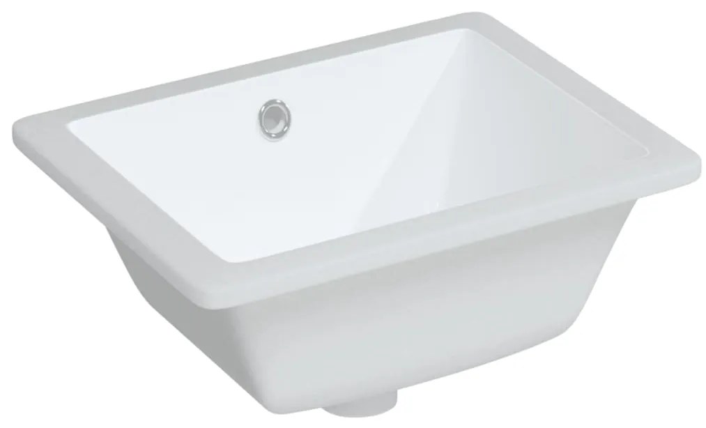 vidaXL Νιπτήρας Μπάνιου Ορθογώνιος Λευκός 39x30x18,5 εκ. Κεραμικός